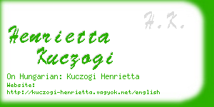 henrietta kuczogi business card
